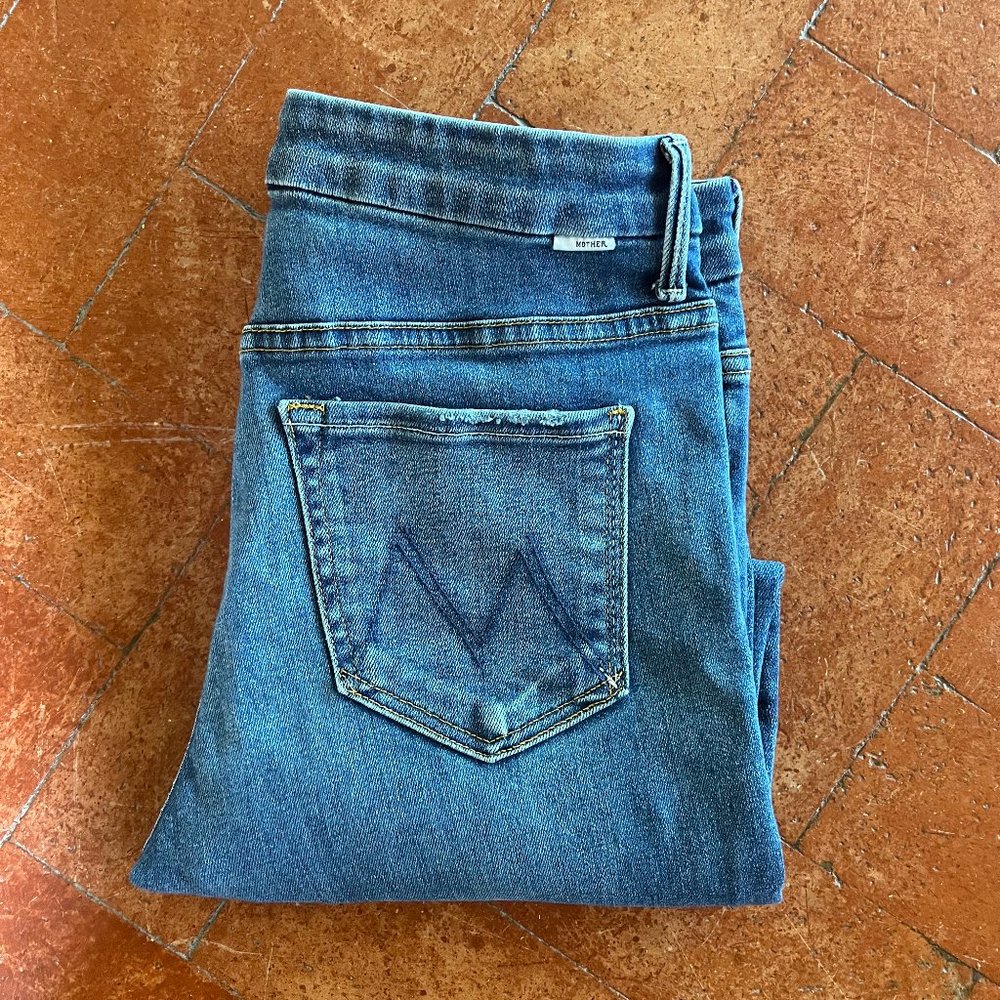 MOTHER Jeans; High Waisted Looker Ankle Fray; Big Sky; Size 29